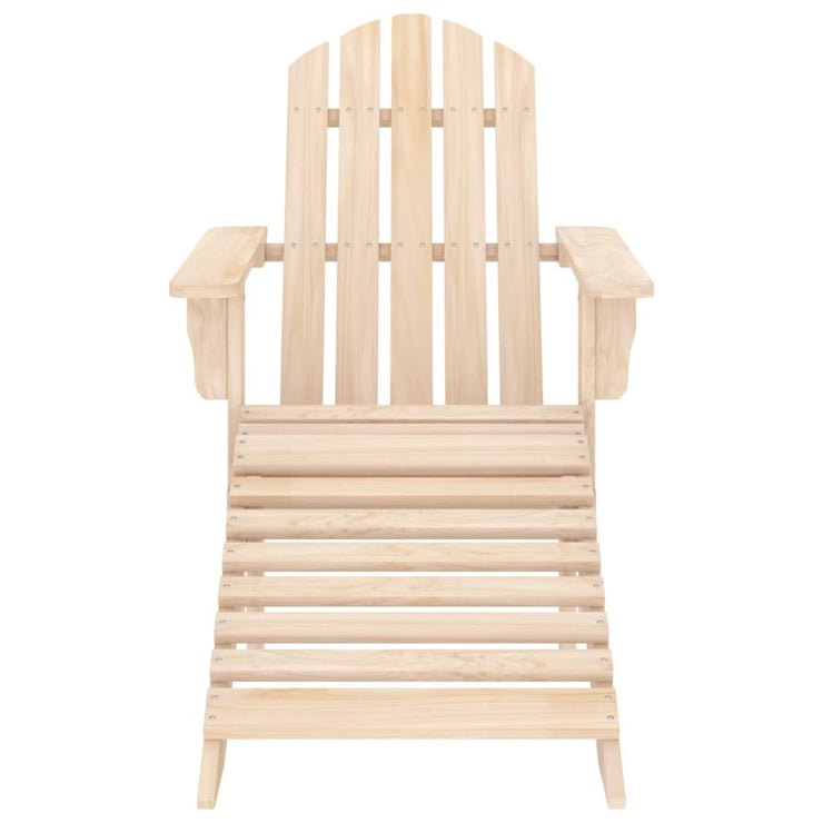 Patio Adirondack Chair with Ottoman and Table Solid Fir Wood