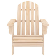 Patio Adirondack Chair with Ottoman and Table Solid Fir Wood