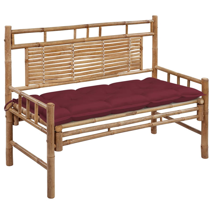 Patio Bench with Cushion 47.2'' Bamboo