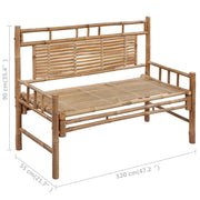 Patio Bench with Cushion 47.2'' Bamboo