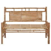 Patio Bench with Cushion 47.2'' Bamboo