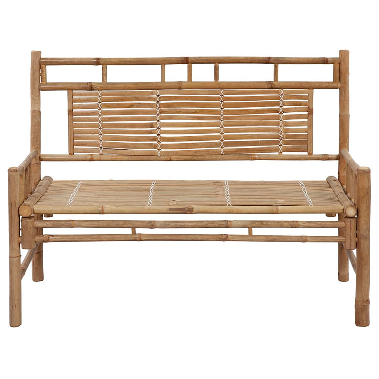 Patio Bench with Cushion 47.2'' Bamboo