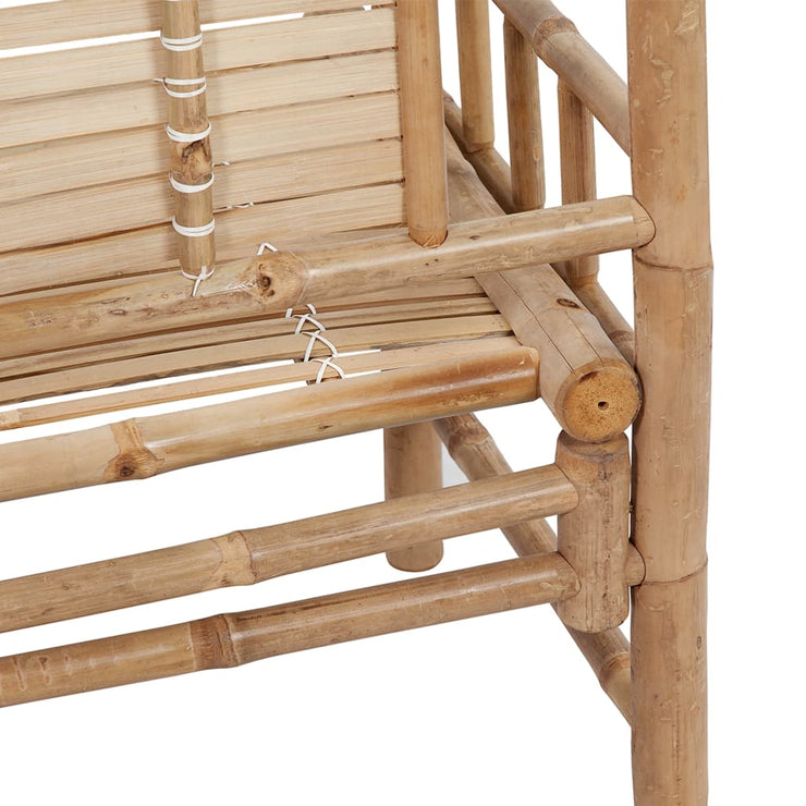 Patio Bench with Cushion 47.2'' Bamboo