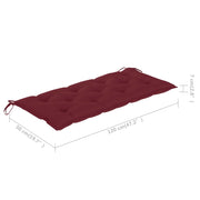 Patio Bench with Cushion 47.2'' Bamboo