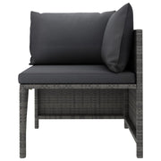 9 Piece Patio Lounge Set with Cushions Poly Rattan Gray