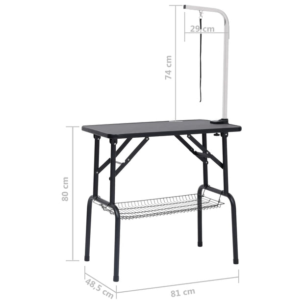 Adjustable Dog Grooming Table with 1 Loop and Basket