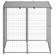 Dog Kennel Silver 43.3"x43.3"x43.3" Steel