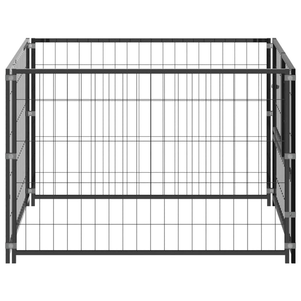 Dog Kennel Black 39.4"x39.4"x27.6" Steel