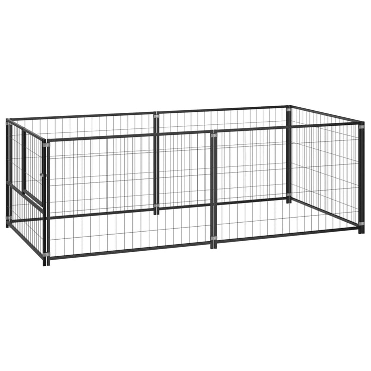 Dog Kennel Black 78.7"x39.4"x27.6" Steel