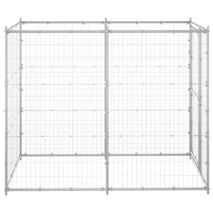 Outdoor Dog Kennel Galvanized Steel 43.3"x86.6"x70.9"