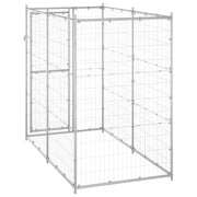 Outdoor Dog Kennel Galvanized Steel 43.3"x86.6"x70.9"