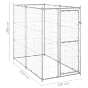 Outdoor Dog Kennel Galvanized Steel 43.3"x86.6"x70.9"