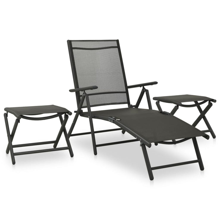 9 Piece Patio Lounge Set Black and Anthracite