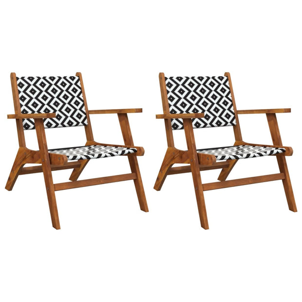 Patio Chairs 2 pcs Solid Acacia Wood