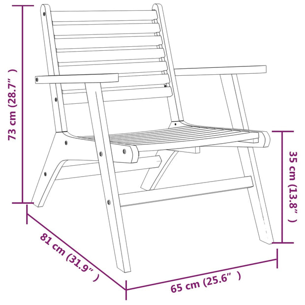 Patio Chairs 2 pcs Solid Acacia Wood