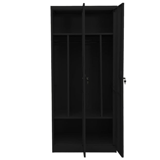 Wardrobe Black 31.5"x19.7"x70.9" Steel