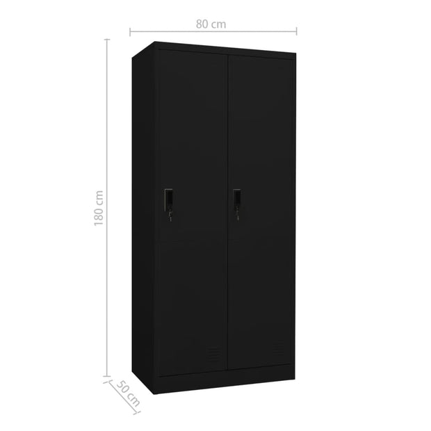 Wardrobe Black 31.5"x19.7"x70.9" Steel