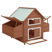 Chicken Coop Mocha and White 59.8"x37.7"x43.3" Solid Firwood