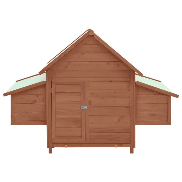 Chicken Coop Mocha and White 59.8"x37.7"x43.3" Solid Firwood