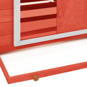 Chicken Coop Red and White 59.8"x37.7"x43.3" Solid Firwood