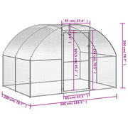 Outdoor Chicken Coop 9.8'x6.6'x6.6' Galvanized Steel