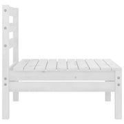 Patio Middle Sofa White Solid Pinewood