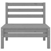 Patio Middle Sofa Gray Solid Wood Pine