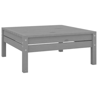 Patio Footstool Gray Solid Wood Pine