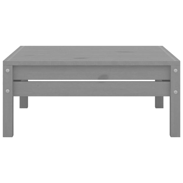 Patio Footstool Gray Solid Wood Pine