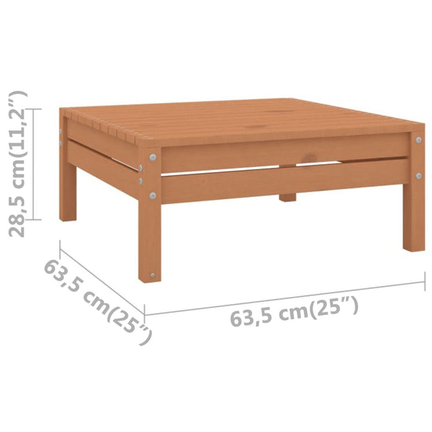 Patio Footstool Honey Brown Solid Wood Pine