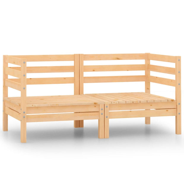 Patio Corner Sofas 2 pcs Solid Wood Pine