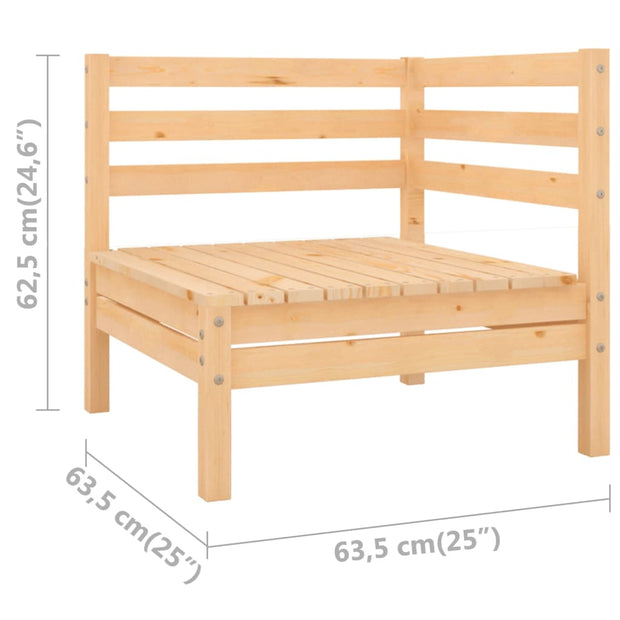 Patio Corner Sofas 2 pcs Solid Wood Pine