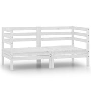 Patio Corner Sofas 2 pcs White Solid Wood Pine