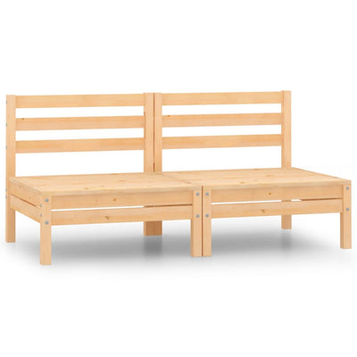 Patio Middle Sofas 2 pcs Solid Wood Pine