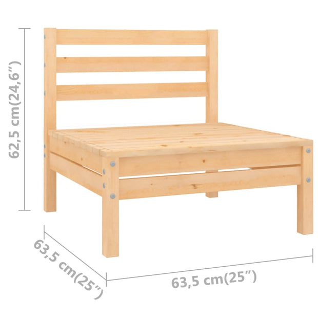 Patio Middle Sofas 2 pcs Solid Wood Pine