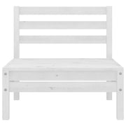 Patio Middle Sofas 2 pcs White Solid Wood Pine