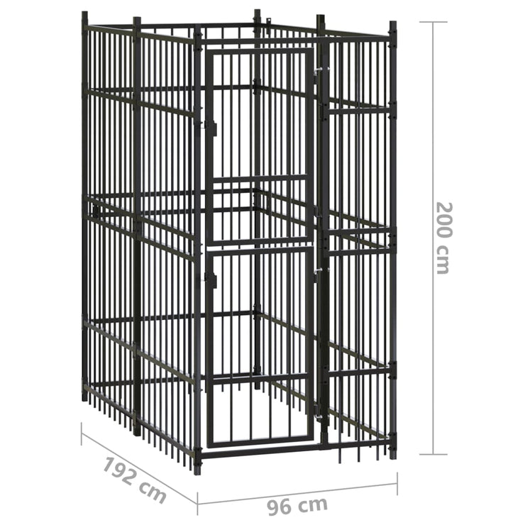 Outdoor Dog Kennel Steel 19.8 ft²