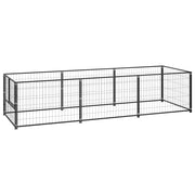 Dog Kennel Black 32.3 ft² Steel