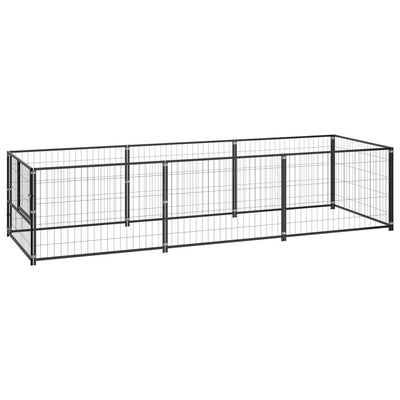 Dog Kennel Black 32.3 ft² Steel