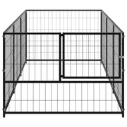 Dog Kennel Black 32.3 ft² Steel