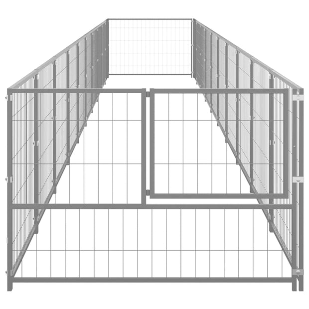 Dog Kennel Silver 107.6 ft² Steel