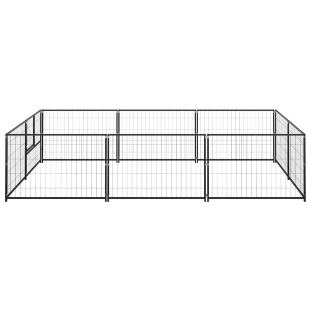 Dog Kennel Black 64.6 ft² Steel