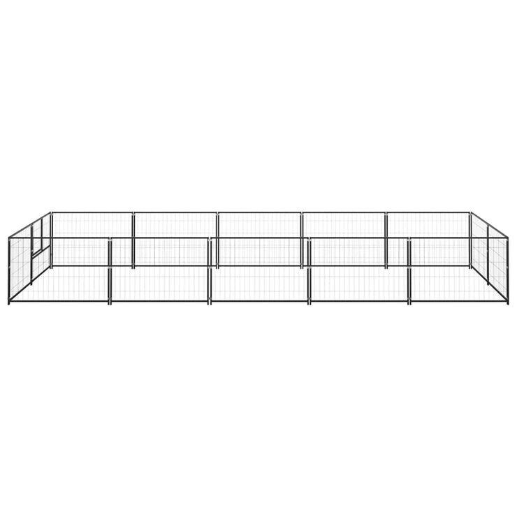 Dog Kennel Black 107.6 ft² Steel