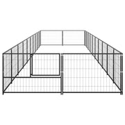 Dog Kennel Black 215.3 ft² Steel