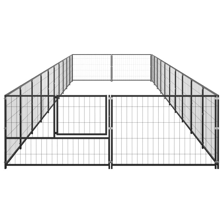 Dog Kennel Black 215.3 ft² Steel