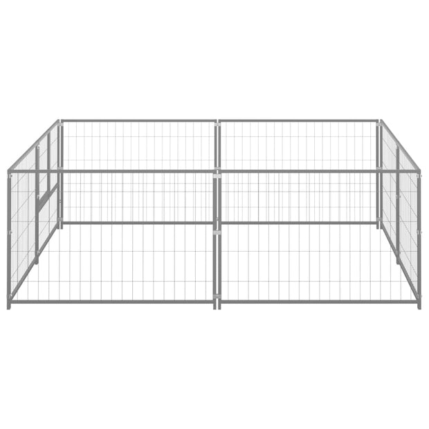 Dog Kennel Silver 43.1 ft² Steel