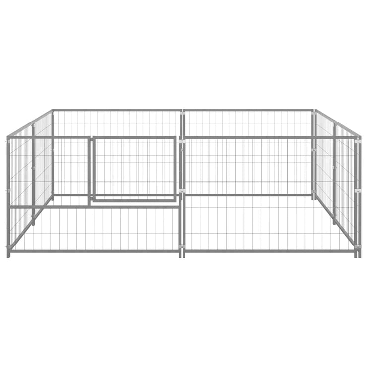 Dog Kennel Silver 43.1 ft² Steel