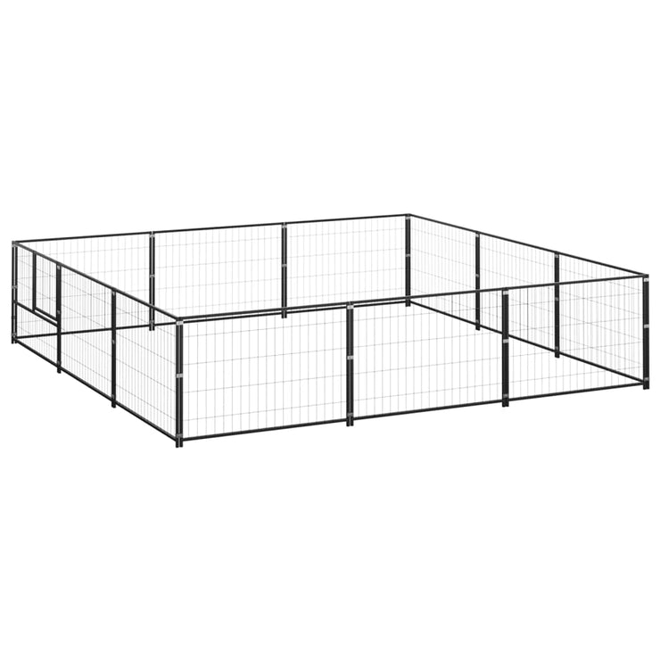 Dog Kennel Black 96.9 ft² Steel