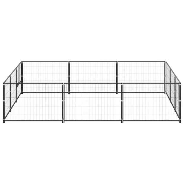 Dog Kennel Black 96.9 ft² Steel