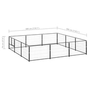 Dog Kennel Black 96.9 ft² Steel